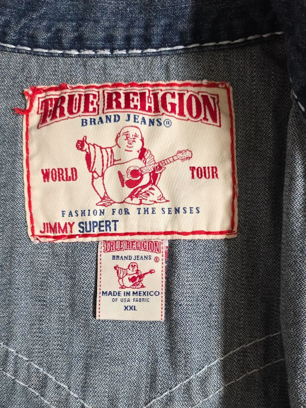 True Religion JIMMY SUPERT Indigo Blue Denim Trucker Jacket